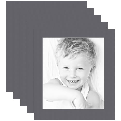 12x14 Granite/Mountain Grey Custom Mat for Picture Frame with 8x10 Opening Size (Mat Only, Frame NOT Included) - 5 Pack