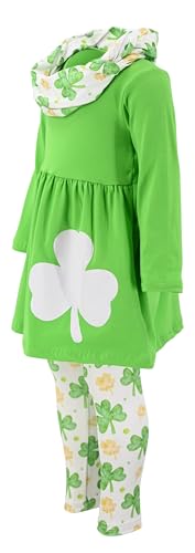Image of Unique Baby Girls Kids Toddler 3pc Outfit Set Long Sleeve Lightweight Tunic Top Leggings and Scarf
