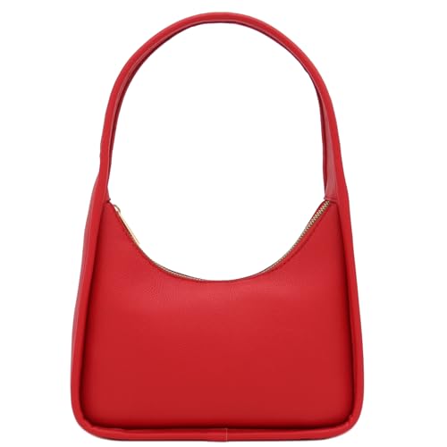 Image of Small Minimalist Shoulder Bag for Women, Faux Leather Underarm Purse, Chic Top Handle Handbag for Everyday