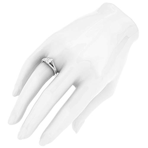 Sterling Silver Split Shank Trellis Simulated 1.0 CT Diamond or Genuine Moissanite Promise Bridal Engagement Ring4