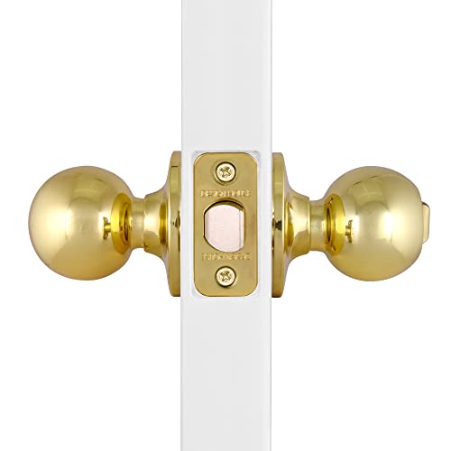 Design House 782920 Ball 2-Way Adjustable Privacy Door Knob, Polished Brass #TOP7