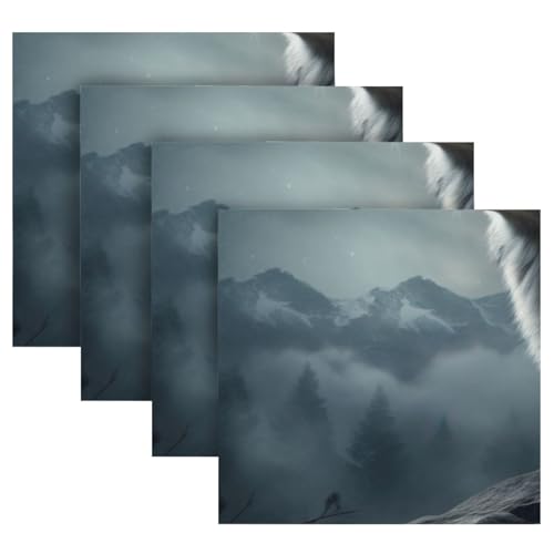 Servilletas de tela cuadradas satinadas, set x6 miniatura 5