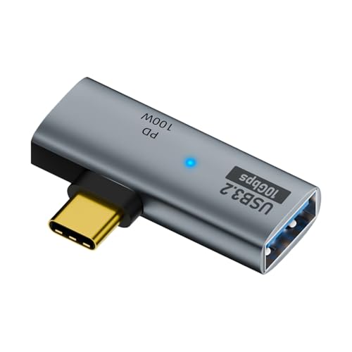 Leloco USB C Splitter 1 zu 2 OTG Adapter, Typ C Stecker auf USB+Typ C Buchsen, USB 3 Gen 2 10Gbps PD 100W-Schnellladung Doppelstecker Adapter f&uuml;r iPhone 16/Pro/Max, Samsung S24/S23 usw Grau