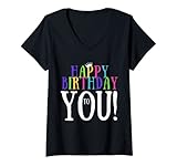 Photo Gallery donna maglietta premium happy birthday to you maglietta divertente maglietta con collo a v Photo Gallery donna maglietta premium happy birthday to you maglietta divertente maglietta con collo a v