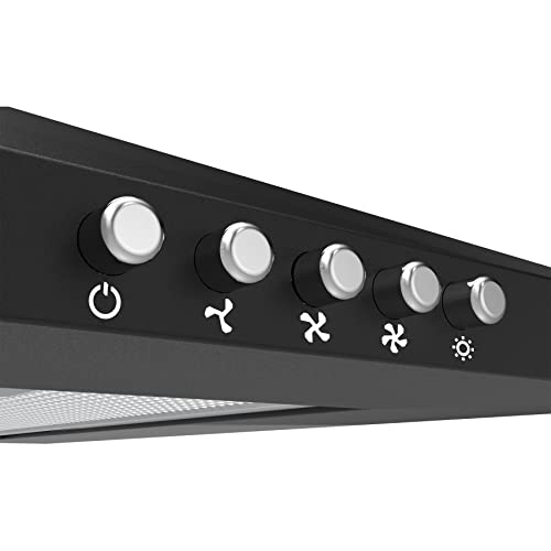 CIARRA Cooker Hoods 90cm CBCB9201 Black Wall-Mounted Chimney Vent Hood 900mm Recirculating&Ducting Kitchen Ventilation Extractor Hood with Carbon Filters