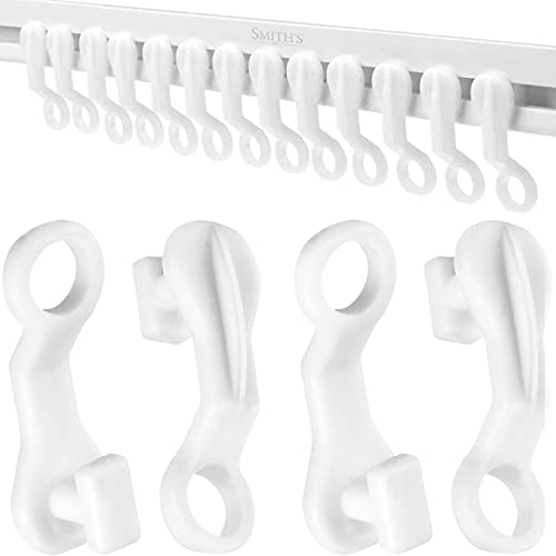 Smith’s® 50x Glider Hooks | White, Plastic Curtain Sliders | Compatible With Swish Bracket Runners | Heavy-Duty | Fits 99.9% of Curtain Rails & Tracks!