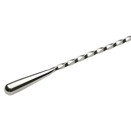 Rudra Exports Teardrop Bar Spoons Stainless Steel, Professional Cocktail Mixing Spoon Bar Tool Japanese Style Teardrop End Design, Spiral Pattern Spoon: 12 Inches - 6 Pcs Set 3