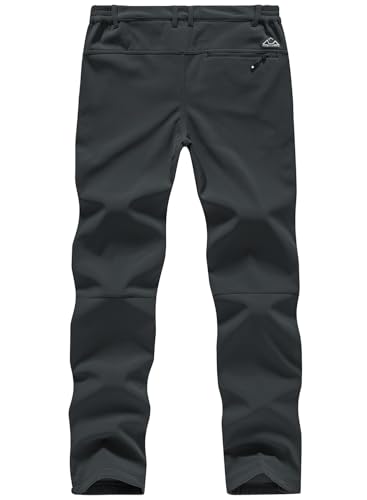 TBMPOY Men's Snow Ski Pants Waterproof Fleece Lined Insulated Softshell Winter Snowboard Hiking Zipper Bottom Leg2