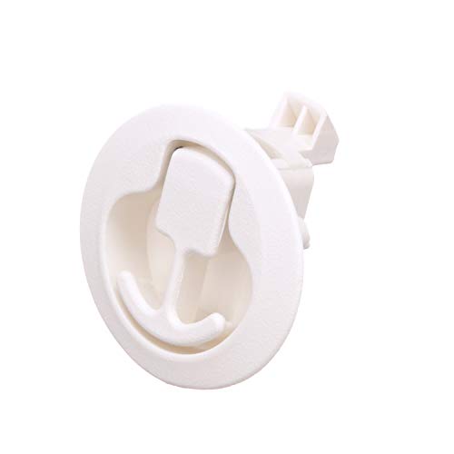 Image of Seachoice Flush Mount Slam Latch, Rust-Free White Plastic, 2 in. Diameter