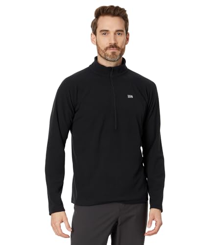 Image of Mountain Hardwear Men's Summit Grid Half Zip, Black, X-Large