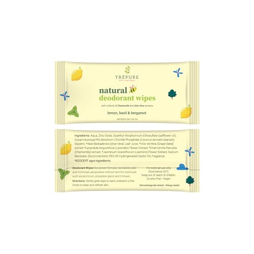 Toallitas Desodorantes Naturales con Aroma a Limón miniatura 2