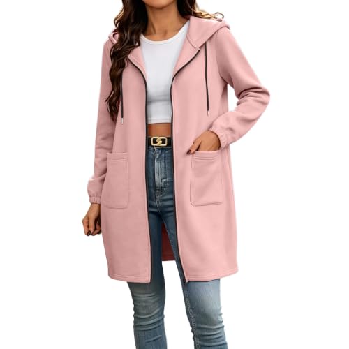 Zip Up Long Hoodies for Women Longsleeve Oversized Hoodie Fleece Jacket - image 1