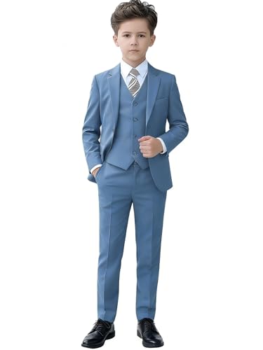YuanLu Boys 5-Piece Slim Fit Tuxedo Suit Set