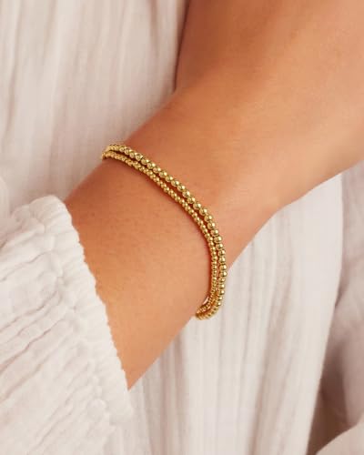 gorjana - Poppy Gold Bracelet Set - 18k Gold-Plated Brass - Luxurious and Durable Finish - Stackable for Dynamic Style - Perfect for Gifting2