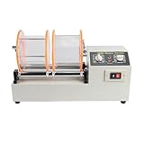 Máquina pulidora y amoladora, Pulidora KT-1320 de 19 kg con cuatro velocidades y temporizador trabajo. Limpia monedas pulido joyas grandes Para joyería, metal y madera(Double barrels)