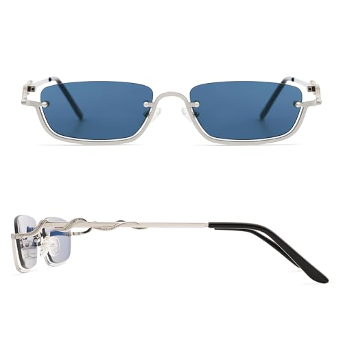 Y2K Snake Sunglasses for Women Men Narrow Rectangular Y2k Chic Sunnies AP3649