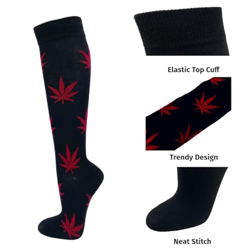 Image of SocksKnee Women Multi-Pack Colorful Variety Design Assorted Activewear Knee-High Stocking Socks, 9-11