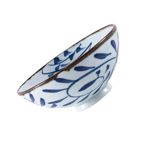 Cabilock Tazón De Fideos De Cerámica Tazón Para Mezclar Tazón De Ramen Con Tapa Bochas Lámina Bol Contenedor De Adorno Tazón Central Decorativo Tazones De Pasta Recipientes Con Tapas Blue