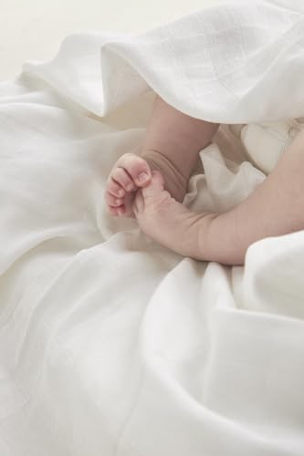 Meyco Baby Mullwindeln 6er Pack - 70x70cm - Musselin Spucktücher - 100 % weiche Baumwolle - Oeko Tex zertifiziert - saugfähig, hautfreundlich & atmungsaktiv - Uni - Weiß