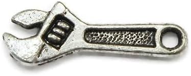 20 Wrench Charms silver tone tools