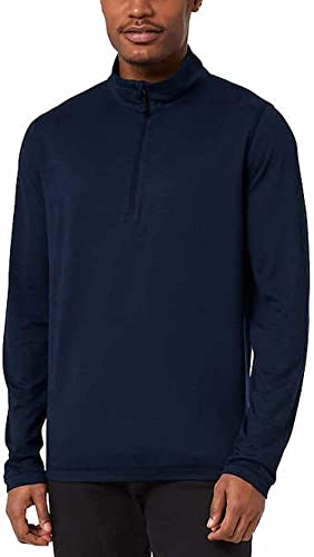 32 Degrees Heat Men's Soft Quarter Zip Long Sleeve Pullover Shirt (M, regular, Blue)