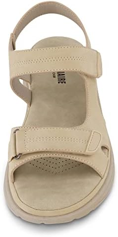 CUSHIONAIRE Women's Magee comfort footbed outdoor sandal with adjustable strap and +Memory Foam, Wide Widths Available, Sand 8.5 W | Image 2