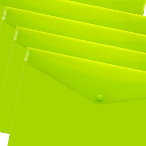 eco-eco A3 50% Recycled Green Press Stud Popper Wallet, Plastic Folders (Pack of 5) eco080_Green - Image 2