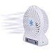 REY Ventilador USB Portátil Recargable, 3 Velocidades Sobremesa Ordenador, Silencioso y Práctico, Color Blanco