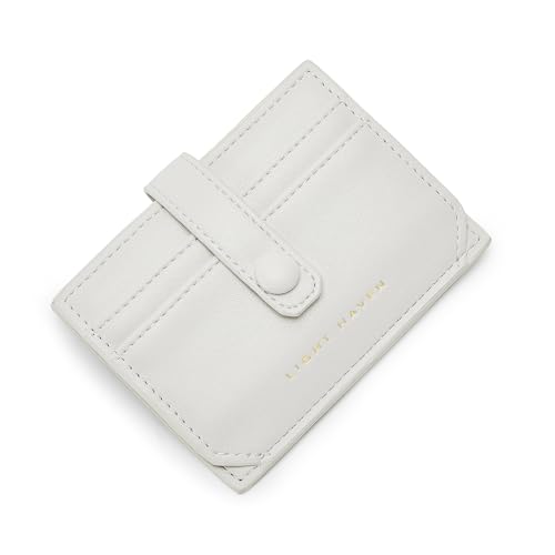 Slim Minimalist Credit Card Holder,Bifold Multi Front Pocket Wallet with ID Window (white)
