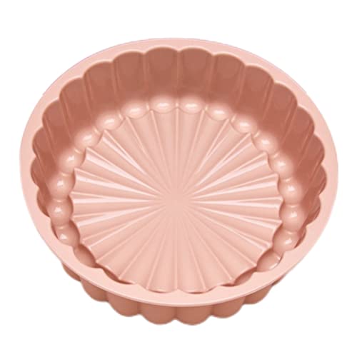 Jauarta 7in Sunflower Shape Silicone Baking Mold Reusable Round Cake Bread Pie Flan Tart Baking Trays (A)