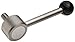 Stainless Steel Straight Adjustable Handle with Ball Knob, Threaded Stud, 4-23/32" Length, 1-49/64" Height, 3/8"-16 TPI Thread, 31/32" Thread Length (Pack of 1)