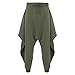 DAZLOR Mens Vintage Long Harlem Pants Gentleman Solid Color Loose Baggy Fashion Trouser Casual Lightweight Oversized Comfort High Waist Outdoor Traveling Tapered Pants(Army Green,3X-Large)