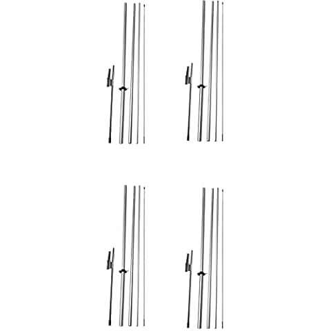 Cobb Promo Feather Flutter Flag Telescoping fibreglass Hardware, Three 4 Piece 14ft fibreglass Carbon fibre Flexible Pole tip Kits with Heavy Duty Metal Ground Spikes Stakes (Pack 4) Cover