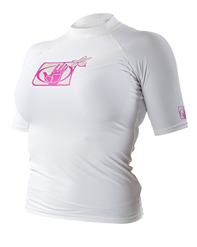 Body Glove Wetsuit Co Women's Basic Fitted Short Arm Rashguard, White, Large