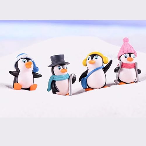 Image of CraftVatika Miniature Showpiece Birthday Gift for Girls Kids, Penguin Showpiece Set of 4 for Home Decor Items, Car Dashboard Items, Table Decoration Items, Valentine Day Gift for Girlfriend
