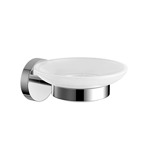 Soak Accesorio de baño: Moderna jabonera de pared con plato y acabado cromado