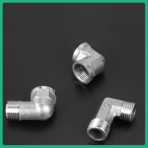 Codo acero inoxidable de 1/2 con acoplador rápido BSP para tuberías 5