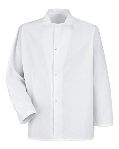 Red Kap Gripper-Front Short Butcher Coat S White