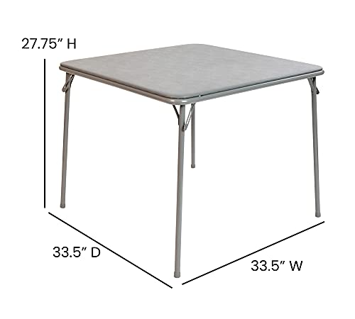 Flash Furniture Madelyn Folding Card Table - Gray Foldable Card Table Square - Portable Table With Collapsible Legs #TOP2