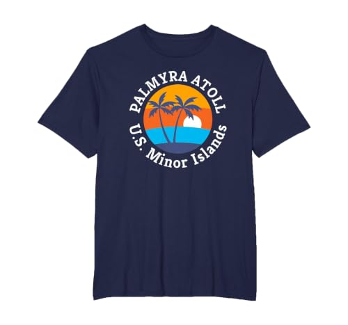 Palmyra Atoll Beach U.S. Minor Islands Summer Vacation T-Shirt, Men's Big and Tall, Navy Blue, 3X Tall