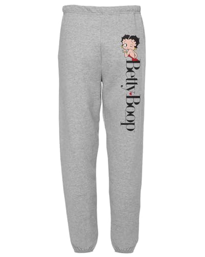 Popfunk Betty Boop Blow A Kiss Unisex Jogger Sweatpants for Men and Women Athletic Heather Large