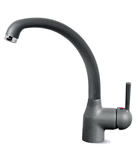 Elleci Mix Po Miscelatore Monocomando con Canna Girevole, Titanium 73, 21.5x10x26.5 cm