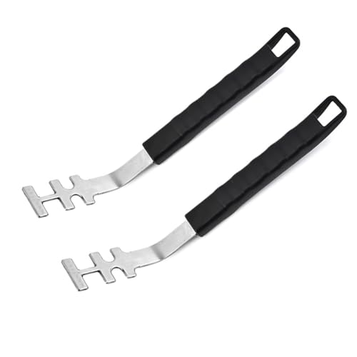 Qiantull Lot de 2 leviers de grille de barbecue résistants à la chaleur - Anti-brûlure - Outil de barbecue - Accessoires universels - Poignées universelles - Pour la maison, le camping, les barbecues