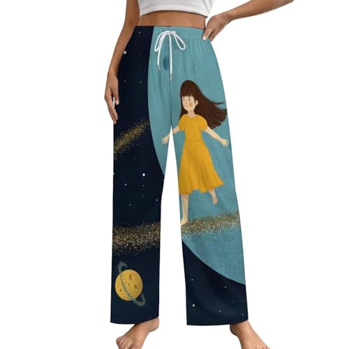 Bas de pyjama femme avec poches Aventurière taille S vêtement de nuit fluide