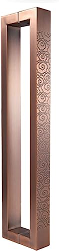 Poignée porte coulissante bois et verre bronze rouge pour cuisine chic