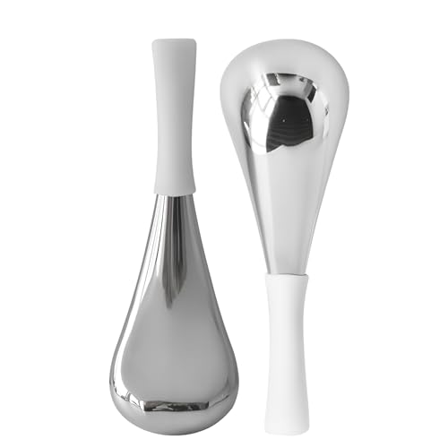 BIOESTHE Ice Globes for Face & Eyes Unbreakable Stainless Steel Cryo Sticks for Beauty Routines Facials Cold Roller Cooling Globes for Puffiness Wrinkles Dark Circles Headaches(White)