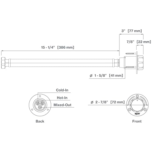 Image of Aquor RV /Marine Hot+Cold Mixing Valve, Compact G1 /2 inch Thermostatic Mixing Valve with Hot /Cold Temperature Control, Hydrant Pairing for Boat, Marine, and RV Outdoor Shower, Stainless Steel