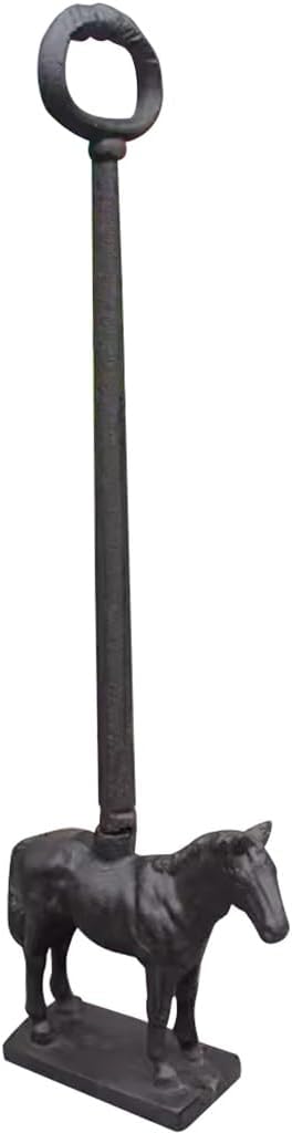 Door Wedge Retro Fashionable Horse-Shaped Door Stopper, Stable Cast Iron Doorstop, Easy-to-Move Carrying Handles, Birthday Present (Color : Black, Size : 54.7 * 18 * 6.3cm)