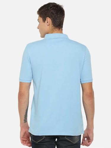 Image of Dollar Men's Pack of 1 Solid Cotton Blend Polo Neck T-Shirt