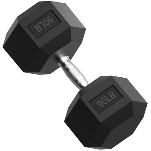 PAPABABE Dumbbells Weights Rubber Encased Hex Dumbbell sets for Strength Training